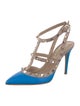 Valentino Rockstud Accents Leather T-Strap Pumps