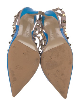 Valentino Rockstud Accents Leather T-Strap Pumps