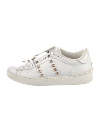 Valentino Rockstud Accents Leather Sneakers