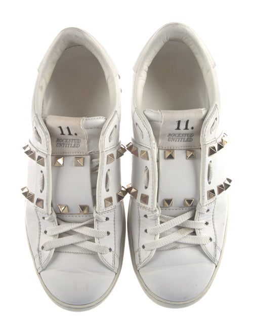 Valentino Rockstud Accents Leather Sneakers