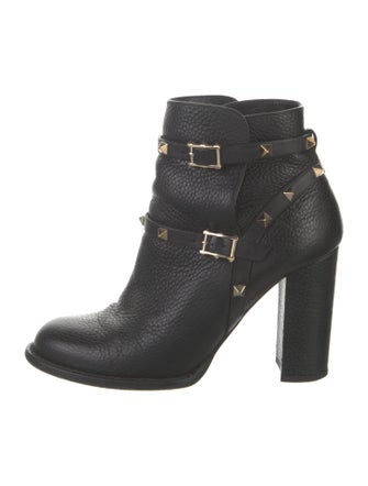 Valentino Rockstud Accents Leather Boots