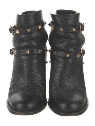 Valentino Rockstud Accents Leather Boots