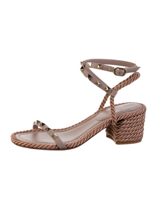 Valentino Rockstud Accents Leather Espadrilles