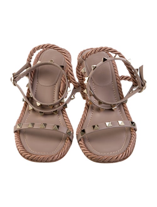 Valentino Rockstud Accents Leather Espadrilles