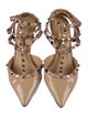 Valentino Rockstud Accents Leather T-Strap Pumps
