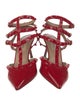 Valentino Rockstud Accents Patent Leather T-Strap Pumps