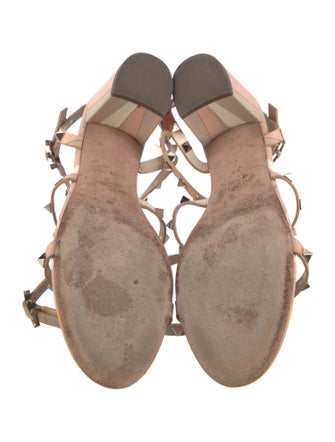 Valentino Rockstud Accents Leather Gladiator Sandals