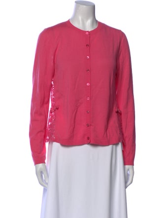 Valentino Virgin Wool Crew Neck Button-Up Top