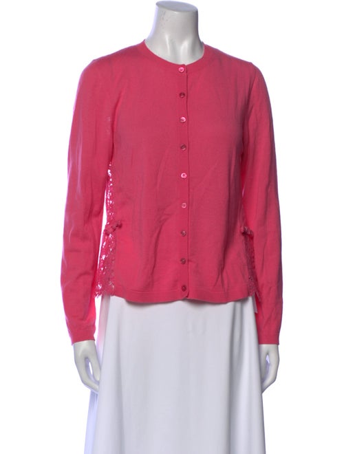 Valentino Virgin Wool Crew Neck Button-Up Top