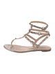 Valentino Rockstud Accents Leather T-Strap Sandals