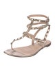 Valentino Rockstud Accents Leather T-Strap Sandals