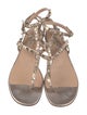 Valentino Rockstud Accents Leather T-Strap Sandals