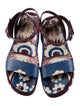 Valentino Leather Floral Print Sandals