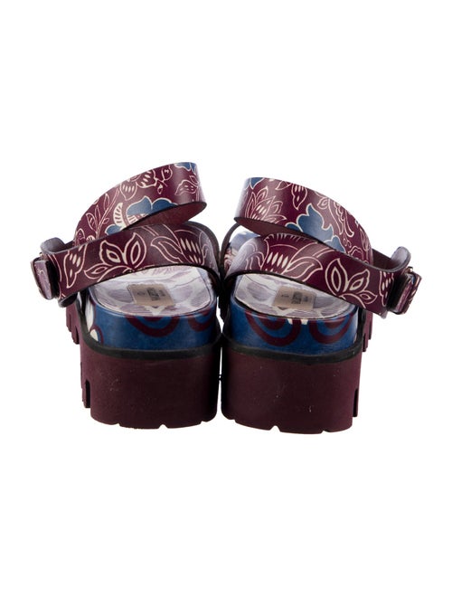 Valentino Leather Floral Print Sandals