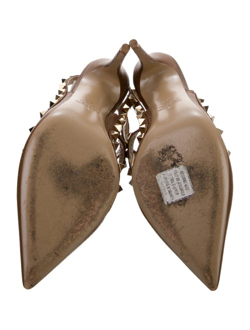 Valentino Leather Studded Accents T-Strap Pumps