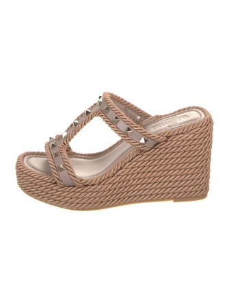 Valentino Rockstud Accents Leather Espadrilles