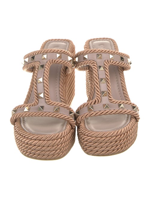 Valentino Rockstud Accents Leather Espadrilles