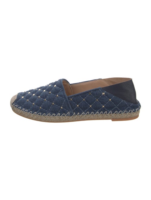 Valentino Denim Colorblock Pattern Espadrilles
