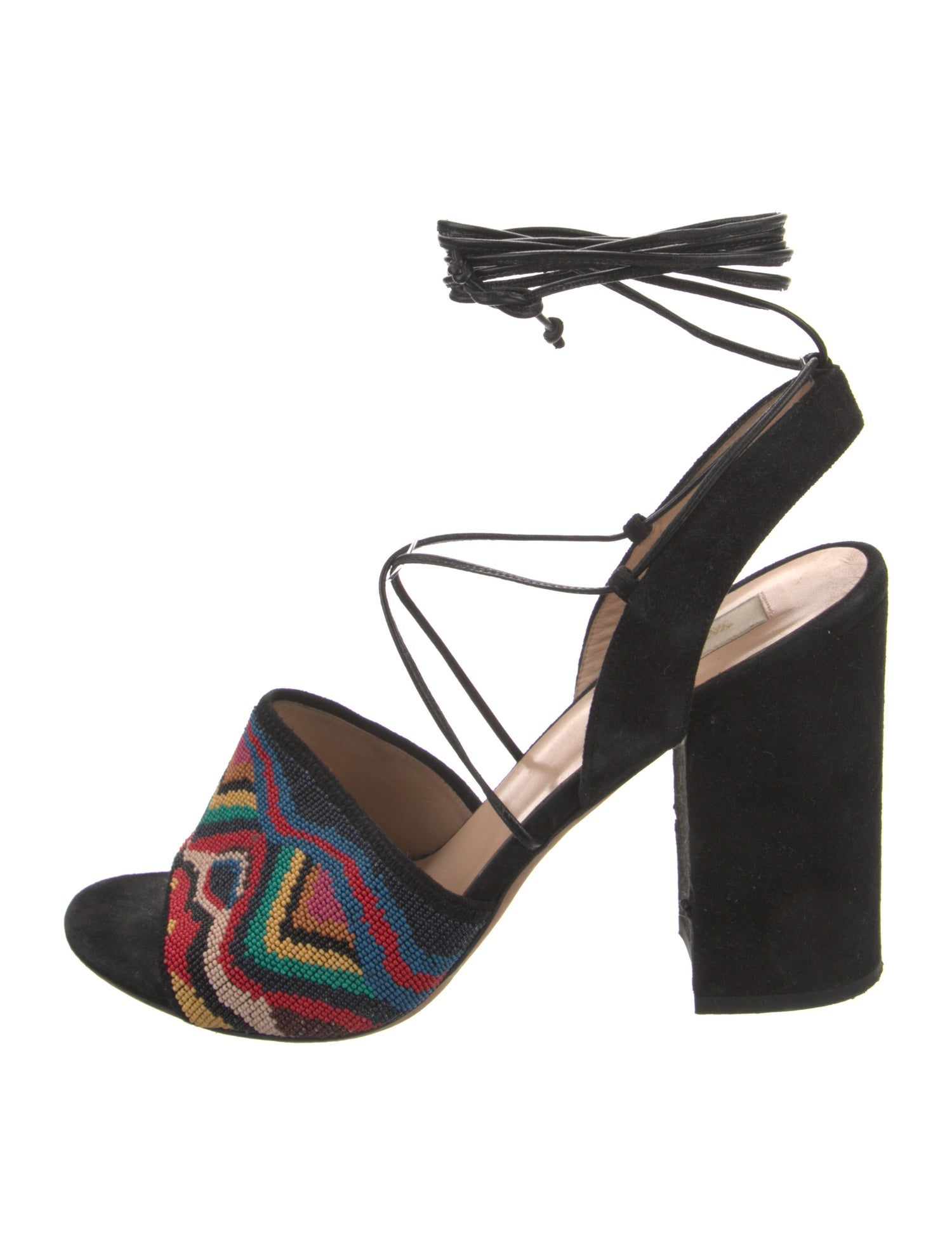 Valentino Suede Printed Sandals