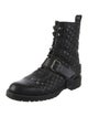 Valentino Leather Studded Accents Combat Boots