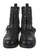 Valentino Leather Studded Accents Combat Boots
