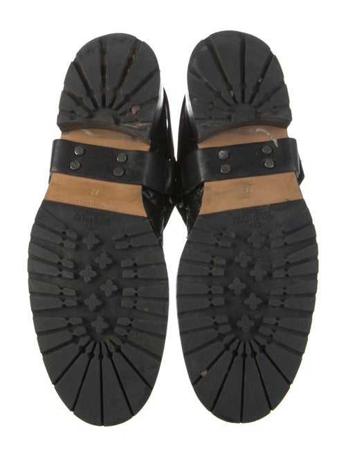 Valentino Leather Studded Accents Combat Boots
