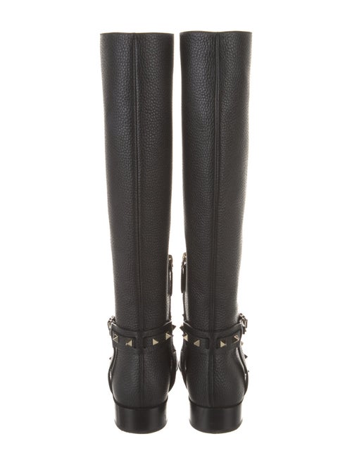 Valentino Rockstud Accents Leather Riding Boots