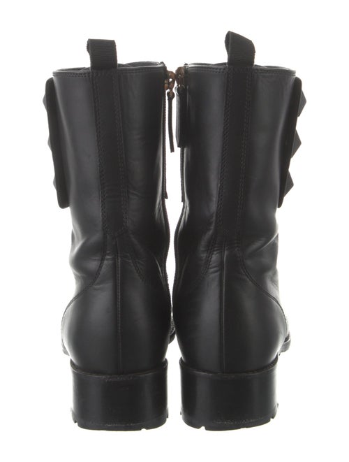 Valentino Rockstud Accents Leather Combat Boots