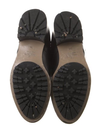 Valentino Rockstud Accents Leather Combat Boots