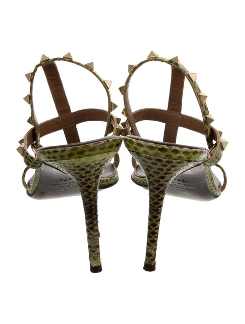 Valentino Rockstud Accents Leather T-Strap Sandals
