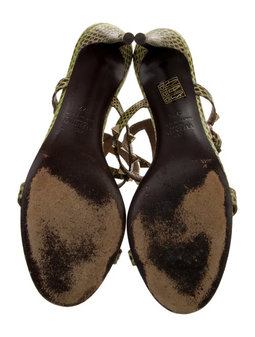 Valentino Rockstud Accents Leather T-Strap Sandals