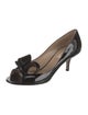 Valentino Patent Leather Bow Accents Slingback Sandals