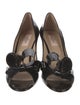 Valentino Patent Leather Bow Accents Slingback Sandals