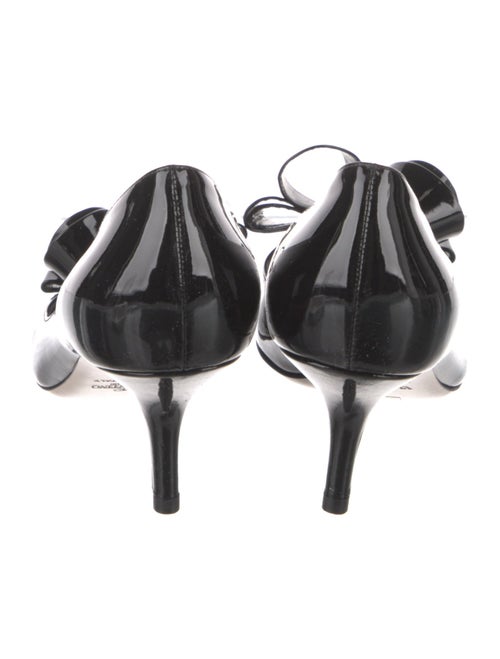 Valentino Patent Leather Bow Accents Slingback Sandals