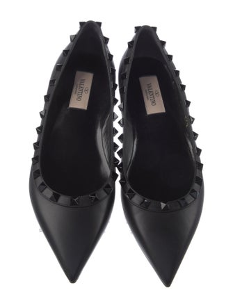 Valentino Rockstud Accents Leather Ballet Flats