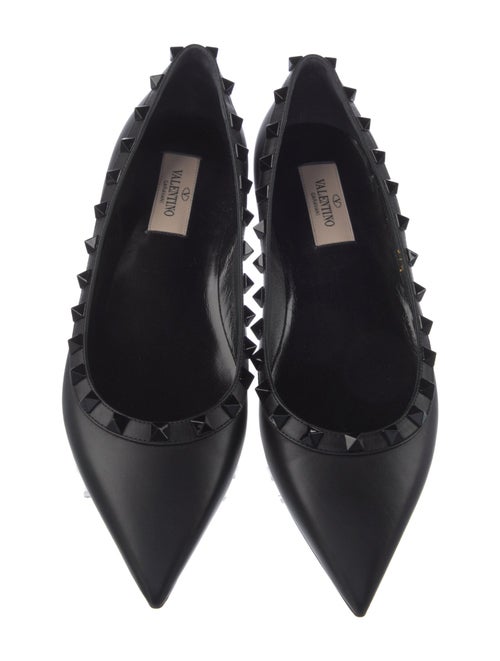 Valentino Rockstud Accents Leather Ballet Flats