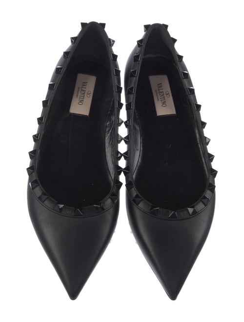 Valentino Rockstud Accents Leather Ballet Flats