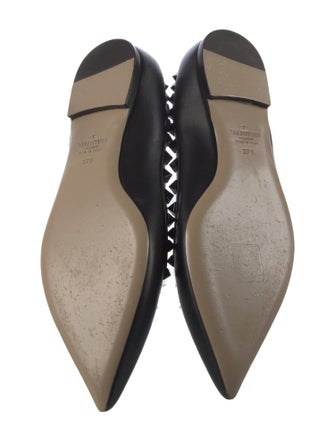 Valentino Rockstud Accents Leather Ballet Flats