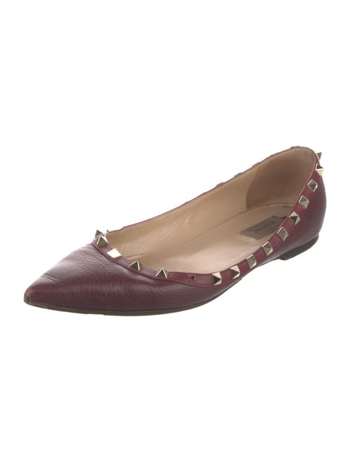 Valentino Rockstud Accents Leather Ballet Flats