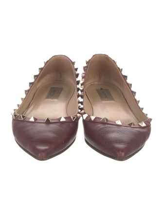 Valentino Rockstud Accents Leather Ballet Flats