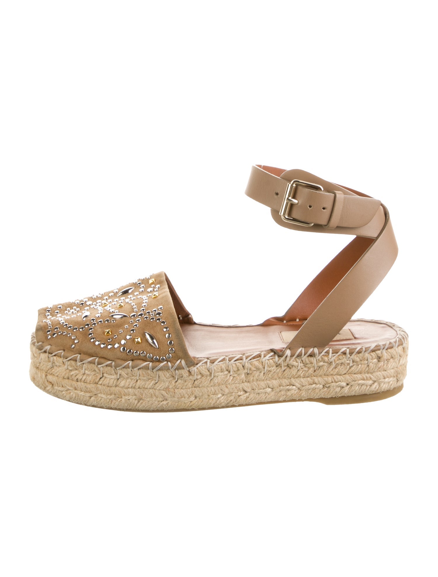 Valentino Suede Studded Accents Espadrilles