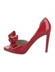 Valentino Patent Leather Bow Accents Sandals