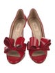 Valentino Patent Leather Bow Accents Sandals