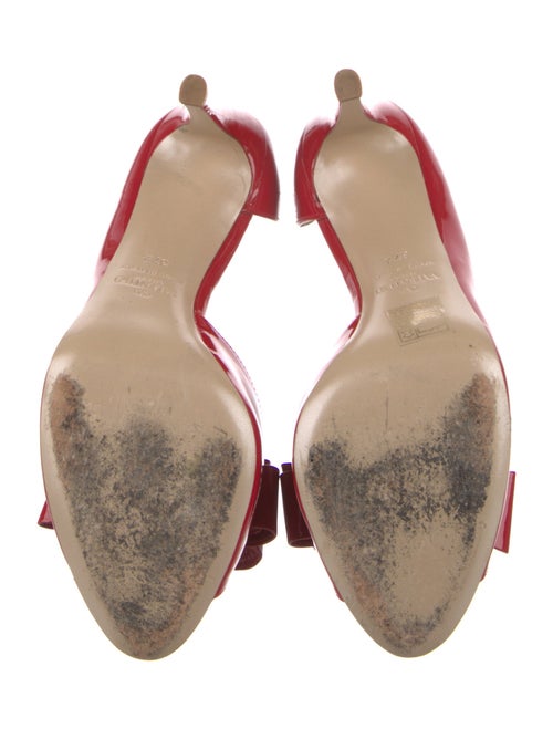 Valentino Patent Leather Bow Accents Sandals