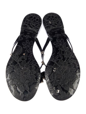 Valentino Rockstud Accents Rubber Slides