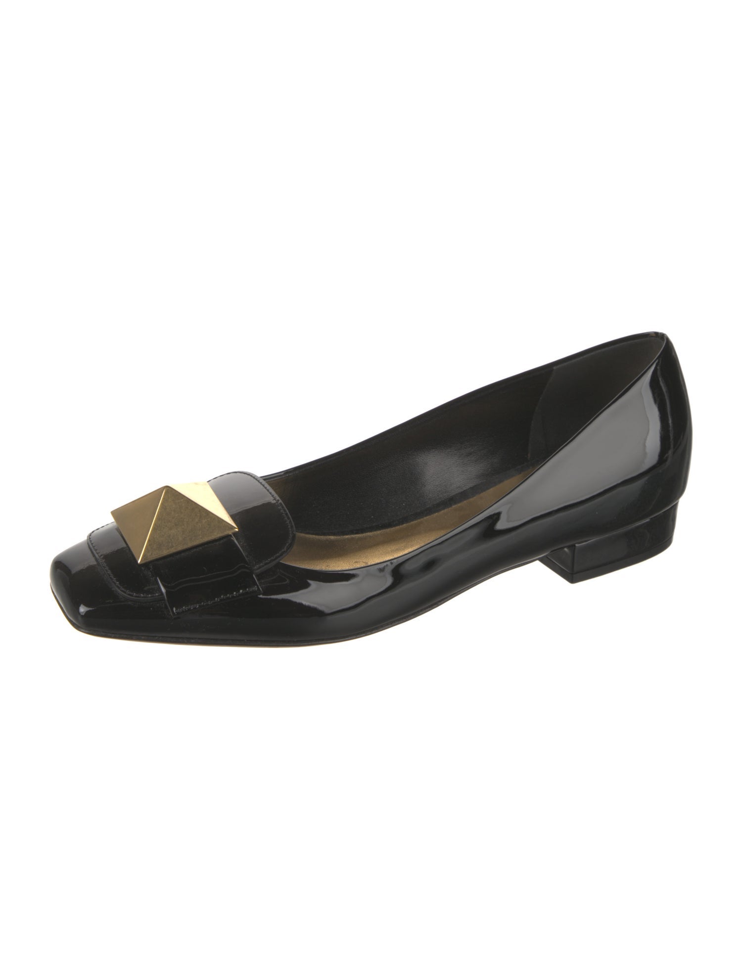 Valentino Rockstud Accents Patent Leather Flats