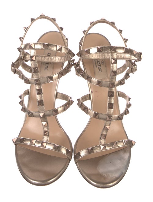 Valentino Rockstud Accents Leather Gladiator Sandals