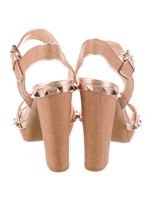 Valentino Rockstud Accents Raffia Sandals