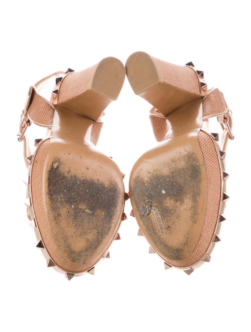 Valentino Rockstud Accents Raffia Sandals