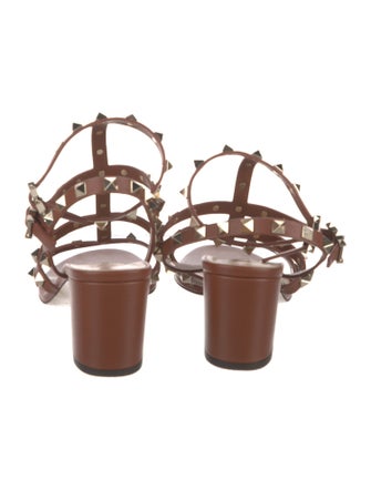 Valentino Rockstud Accents Leather Gladiator Sandals